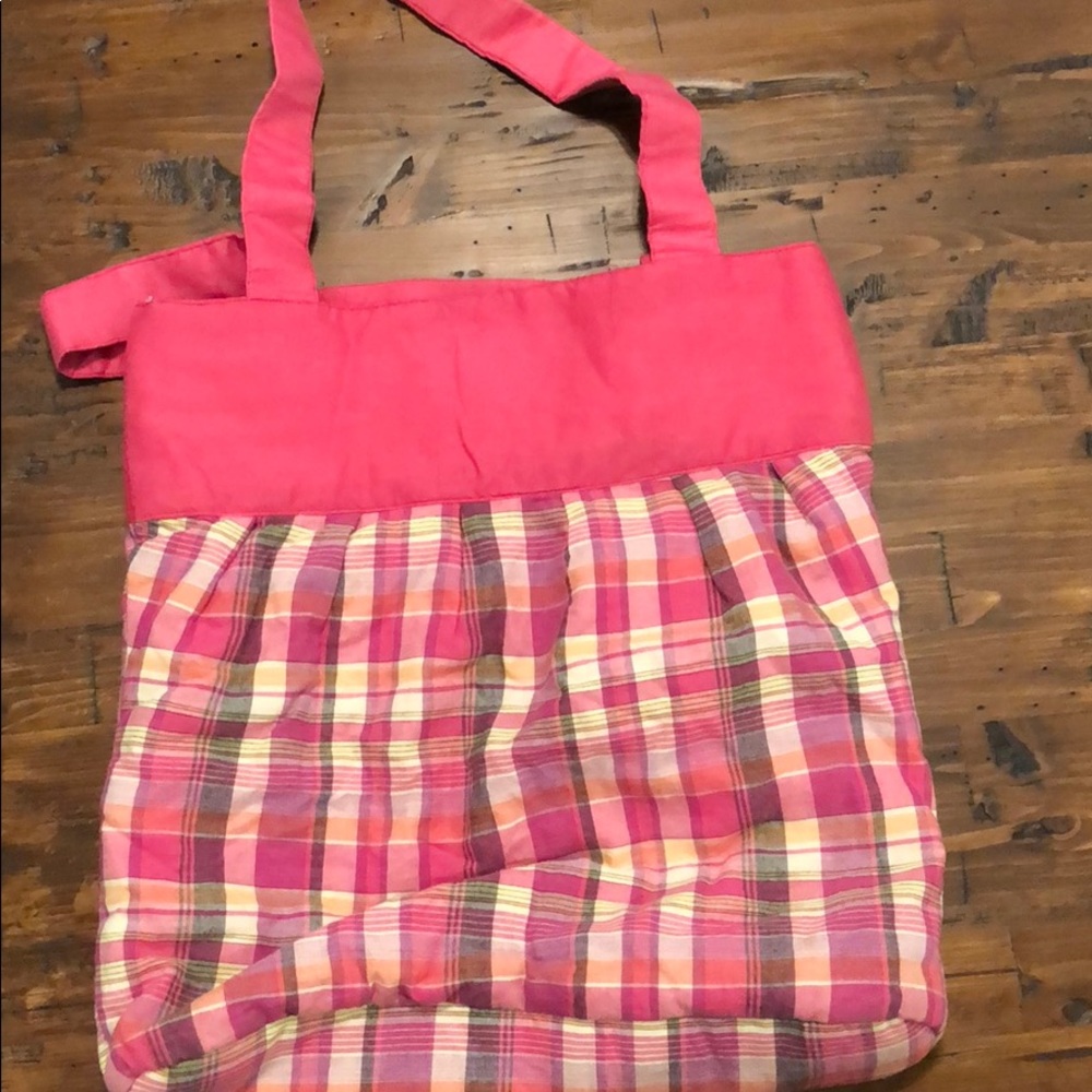 Pink Plaid Lightweight Tote Bag